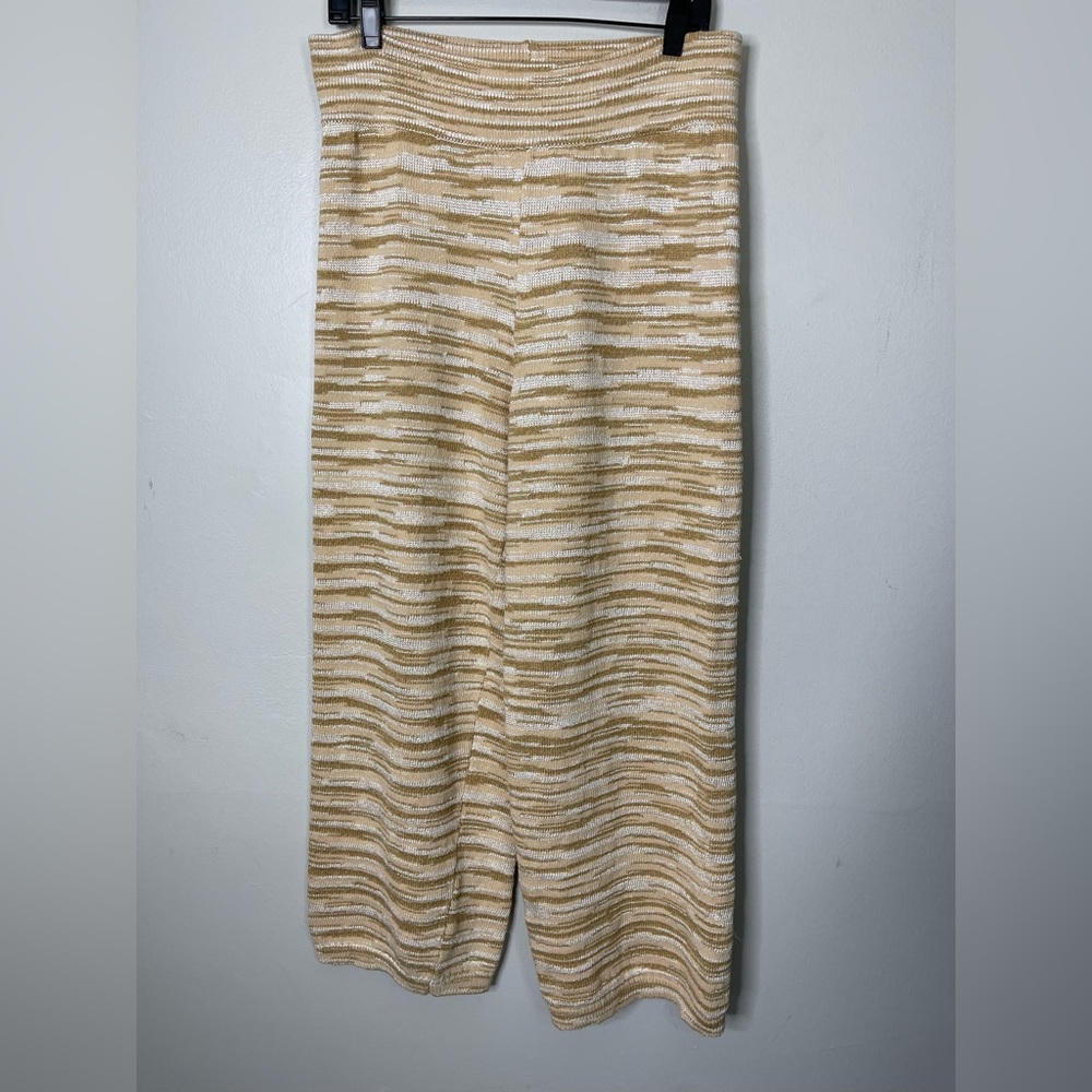 Veronica Beard NWOT Len Neutral Space-Dyed Knit Pants in Camel Wide Leg Barrel L - Picture 5 of 15